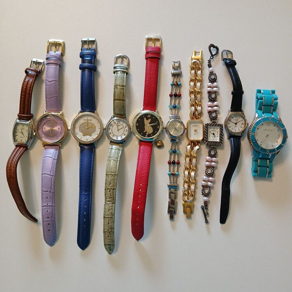 Parts/Repair Watch Lot of 10 Timex Nine West Joan Rivers Faded Glory Kim Rogers